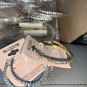 Gold or silver bling hoops